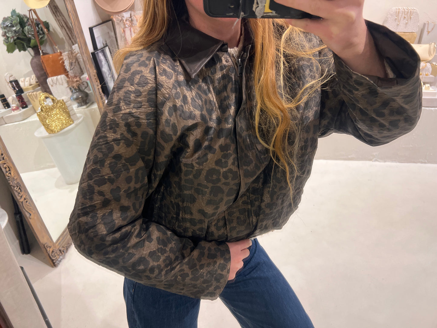 Leopard Print Bomber Jacket