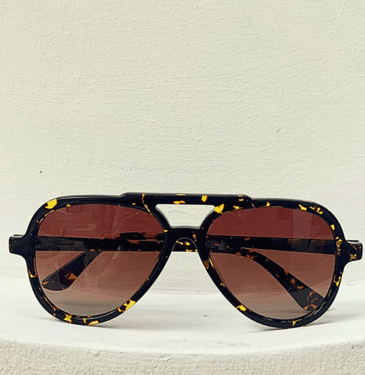 Rhodin Dark Tort Aviator Sunglasses - LUXE