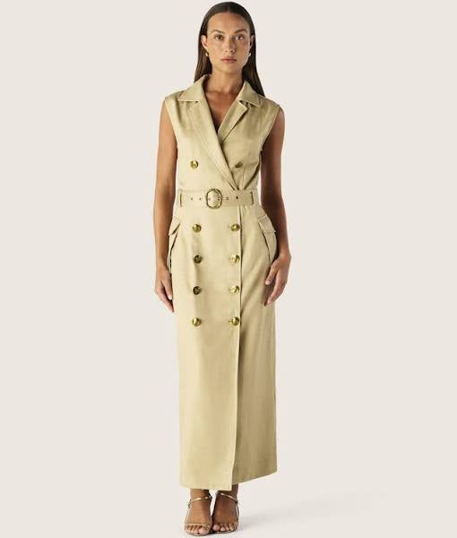 MOS The Label Rita Wrap Dress Beige