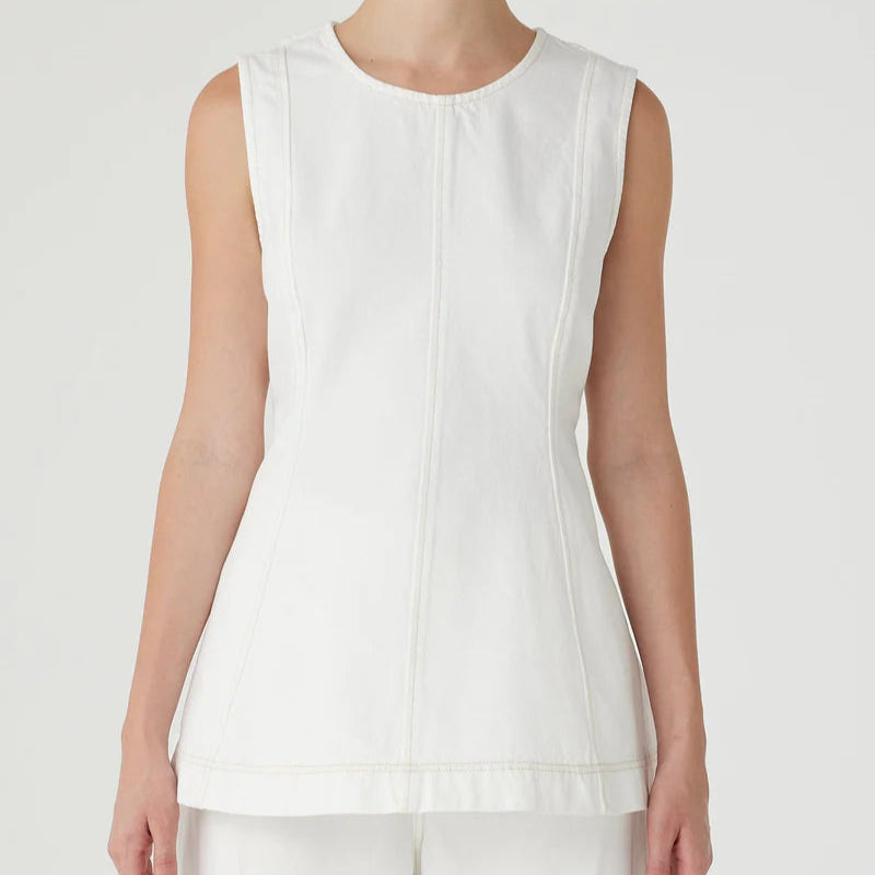 Nobody Denim Panelled Rib Tank Ecru