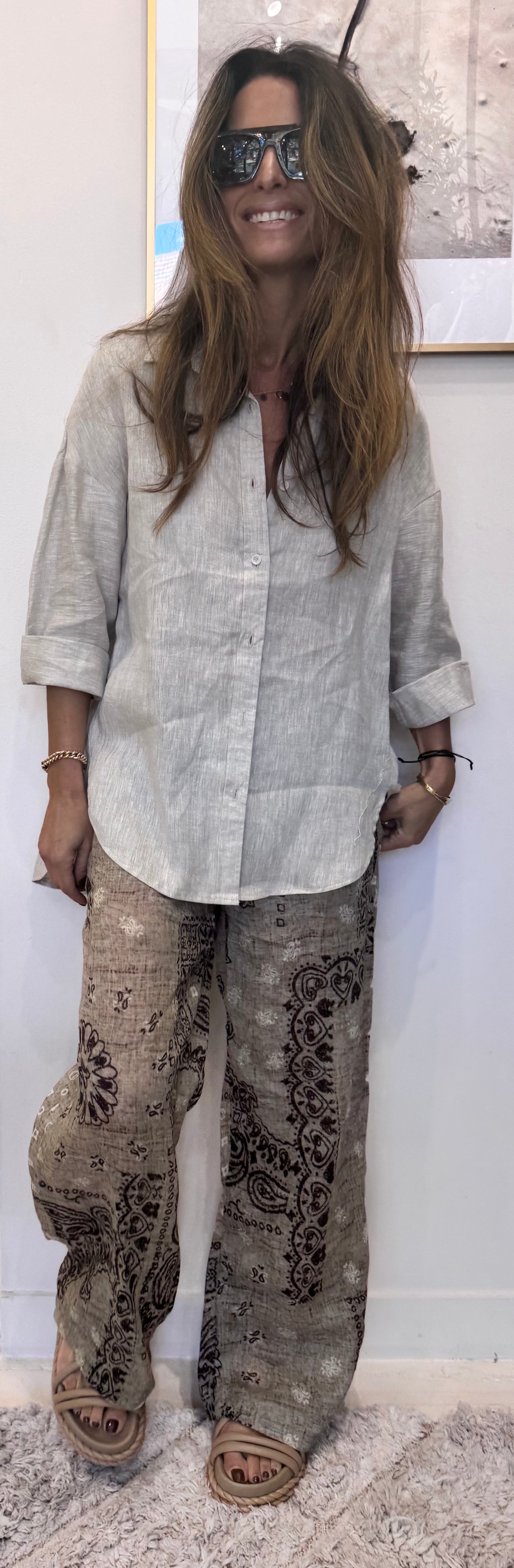 Little Lies - Printed Brown Pants