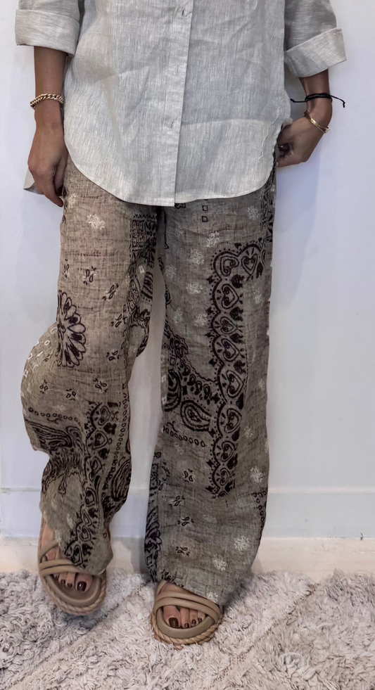 Little Lies - Printed Brown Pants