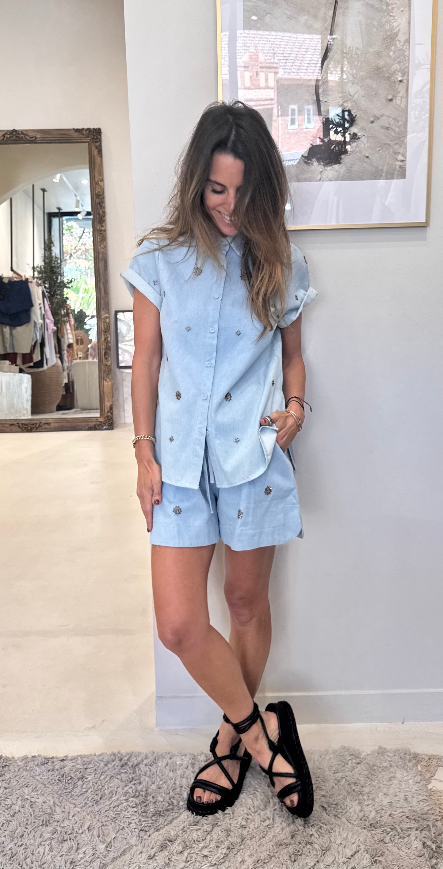 Little Lies - Pale Blue Sun Shirt