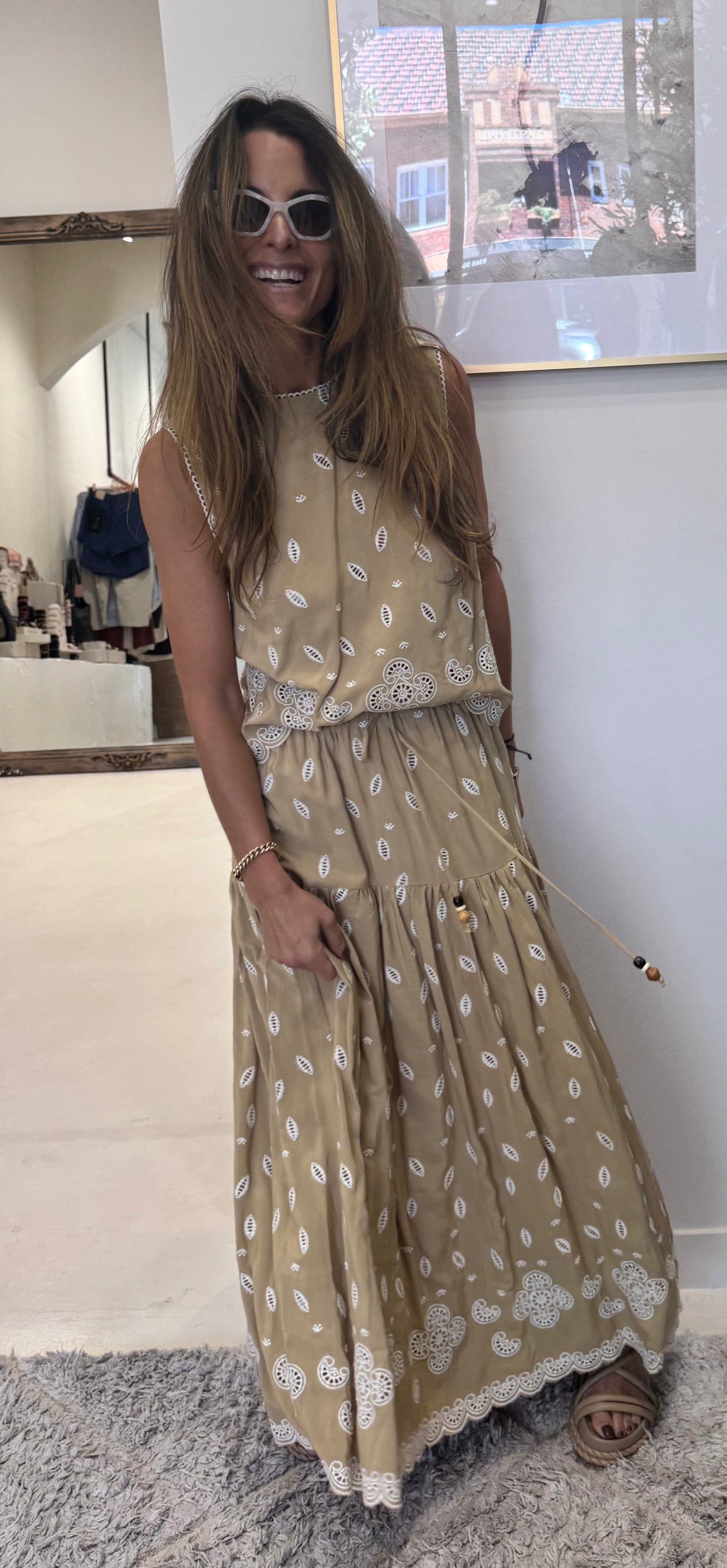 Liora Top in Yellow with Pattern