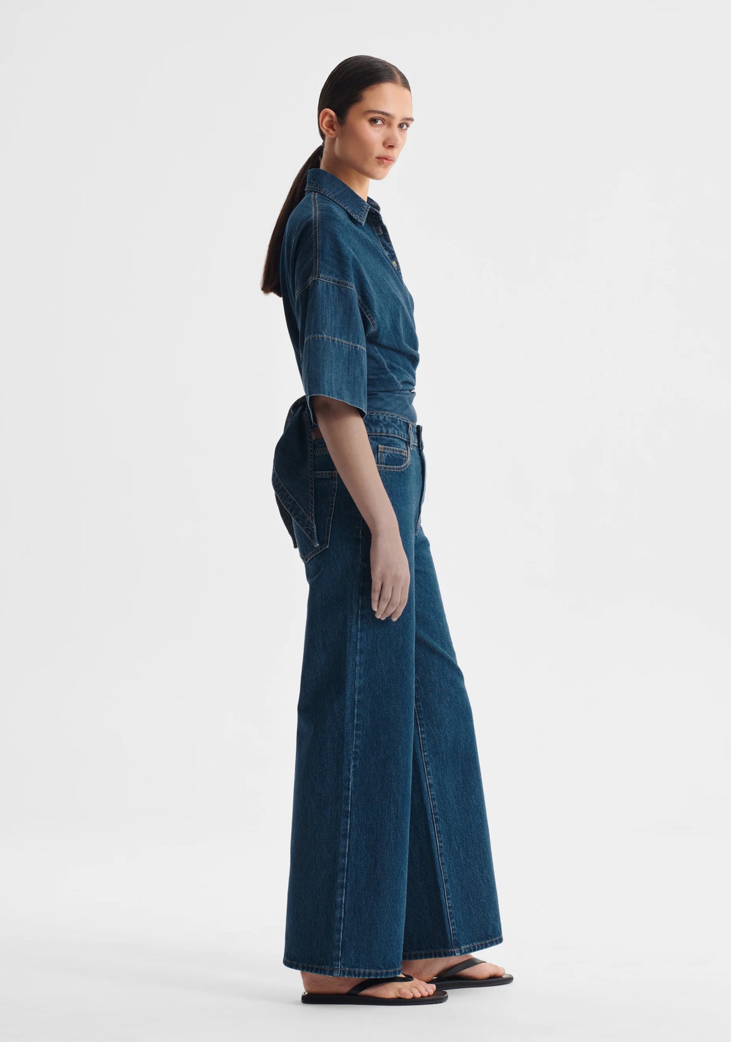 Tatum Wrap Shirt Blue - Morrison