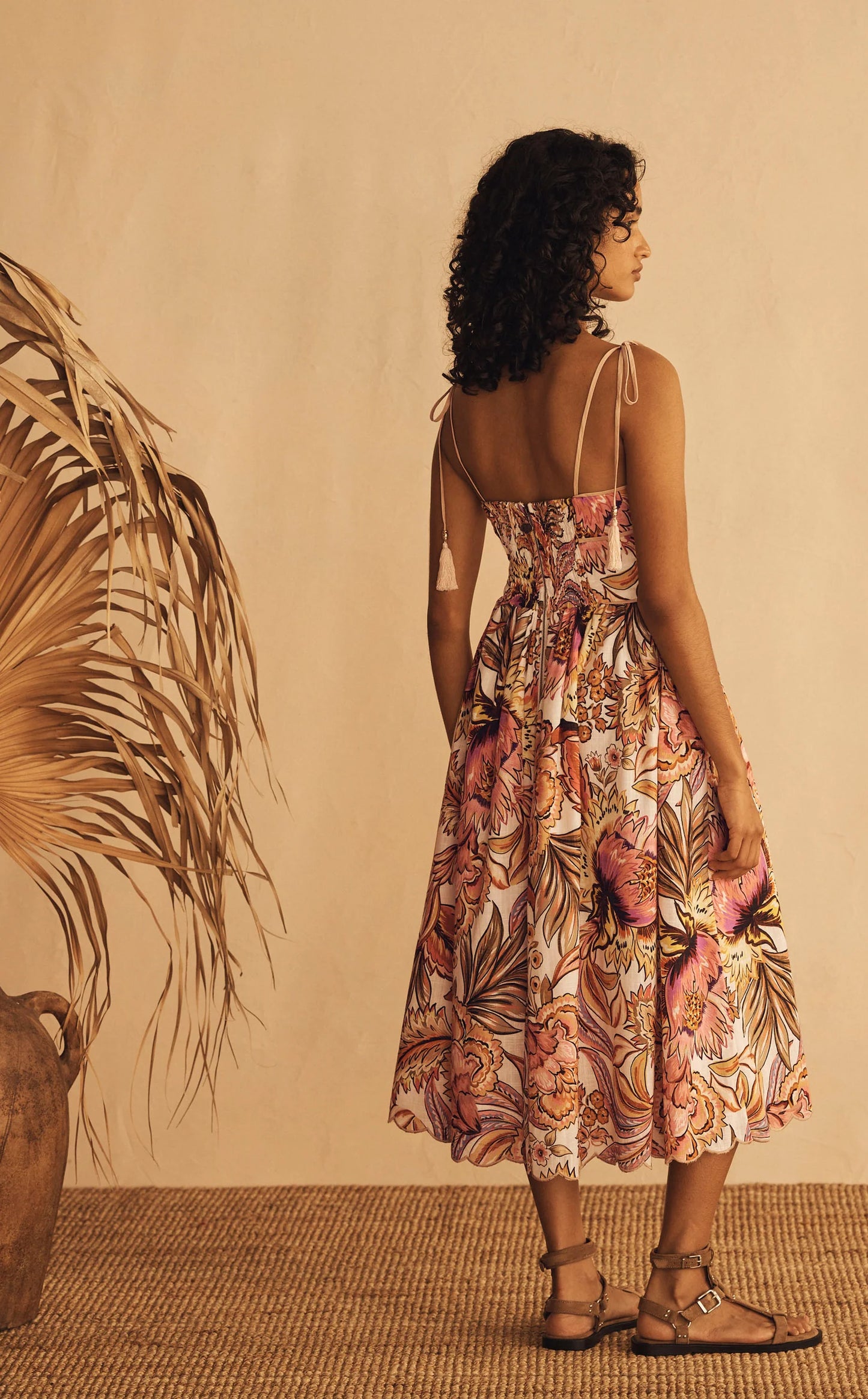 Aur Oceà Tie Shoulder Midi Dress