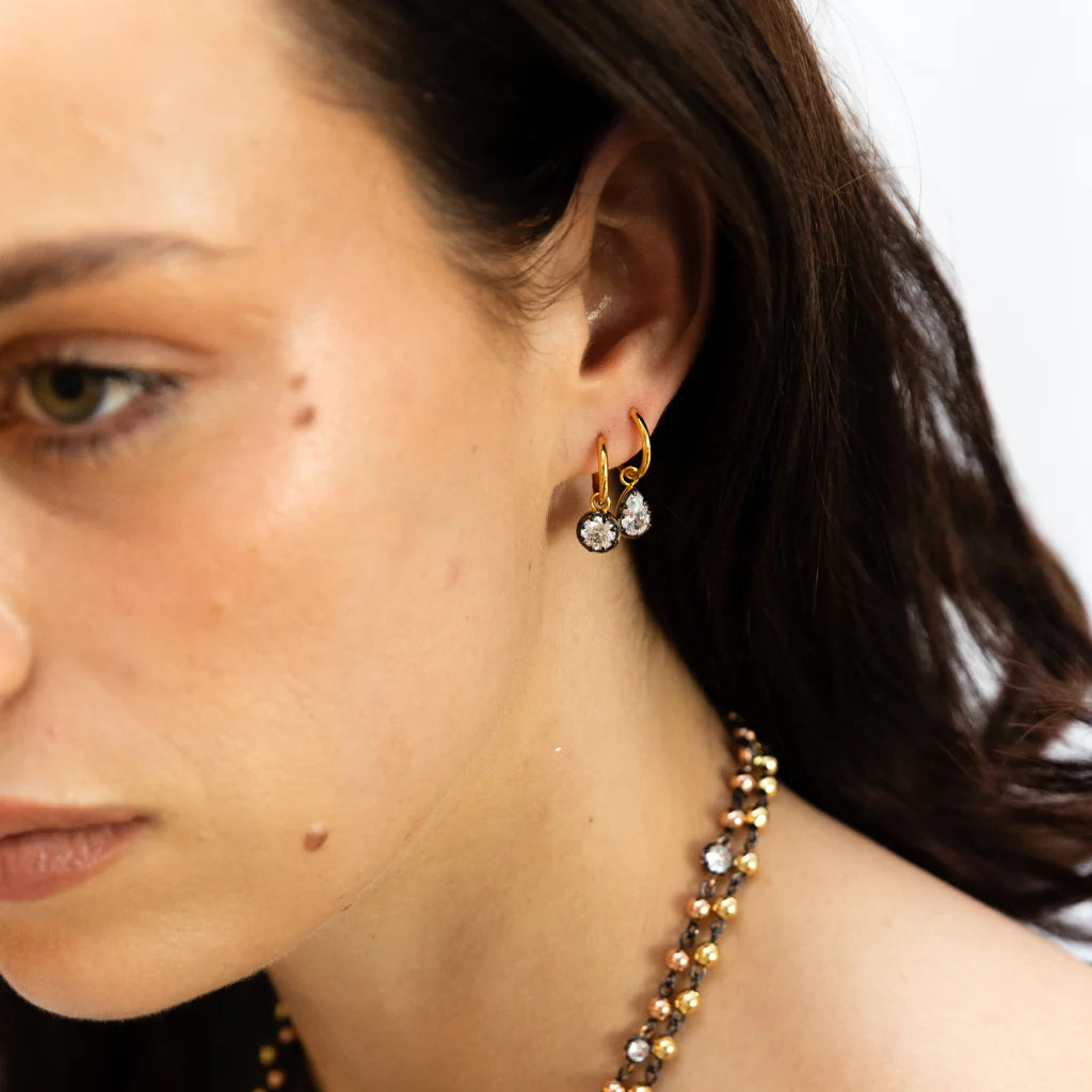 Round Cut Drop Earrings