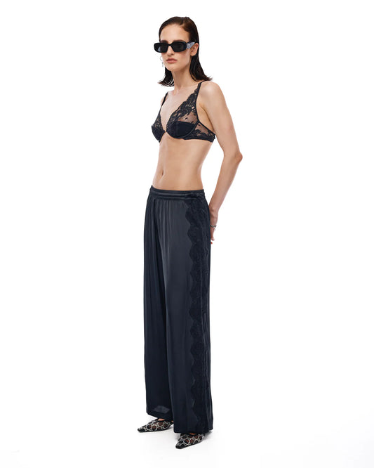 The Tales Satin and Lace Wide Pants