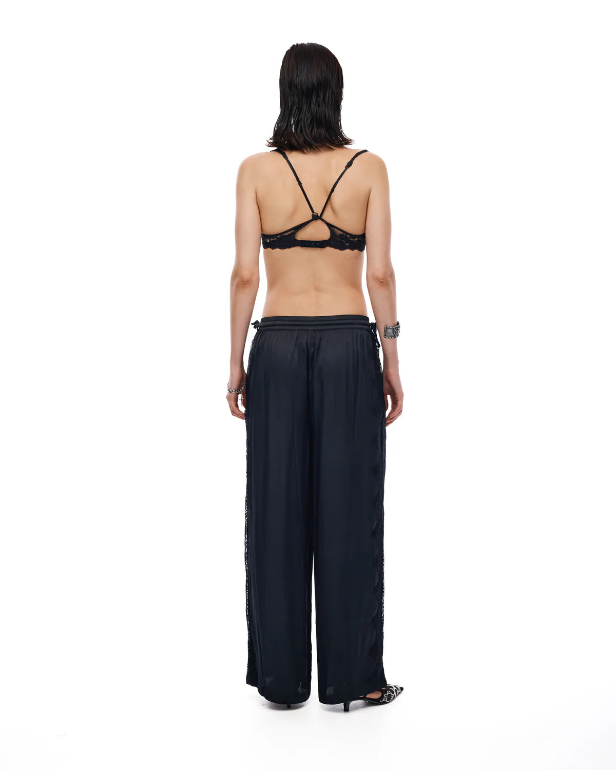 The Tales Satin and Lace Wide Pants