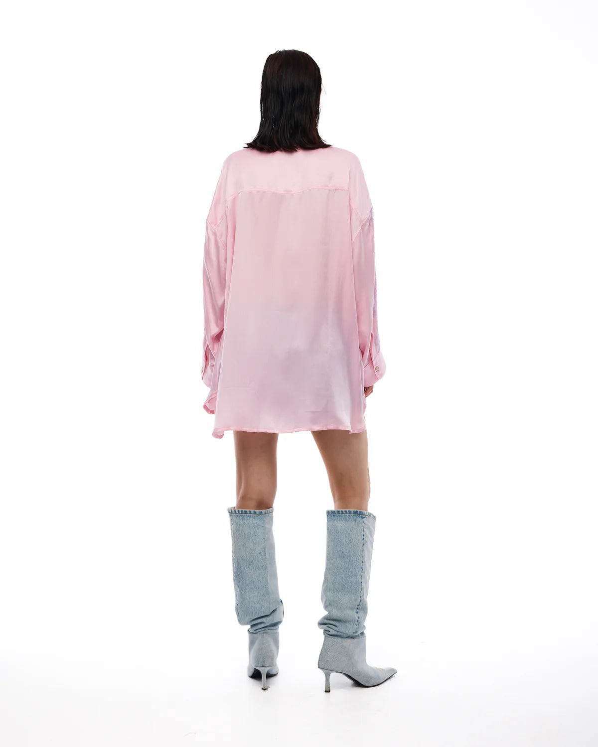 The Tales Pink Dixie Satin and Lace Shirt