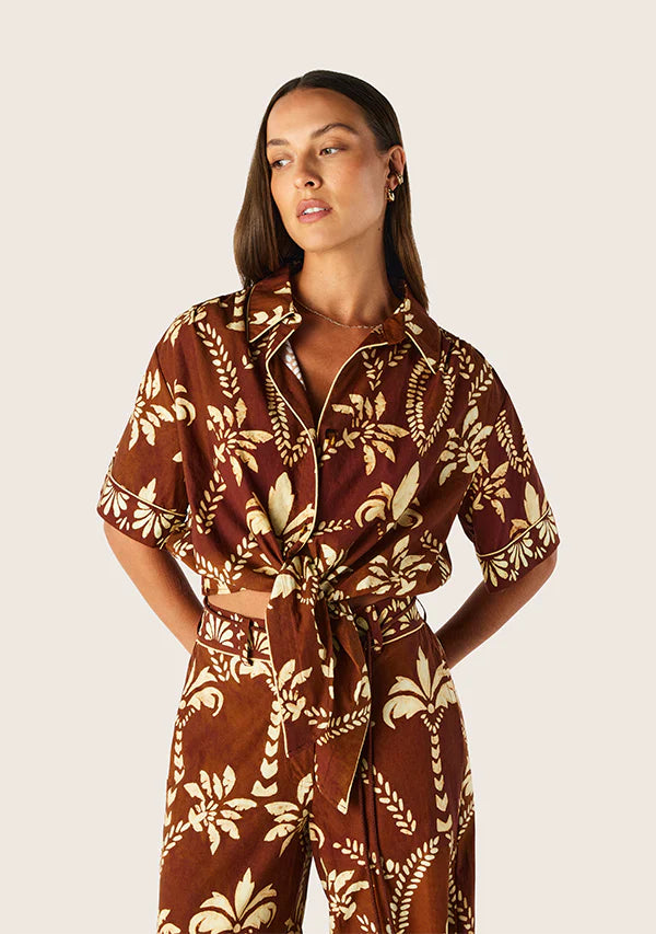 MOS The Label Tie Front Shirt