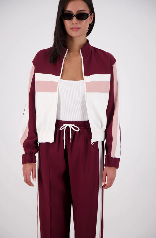 Jasmine Alexa Cassis Funnel Neck Jacket - Plum
