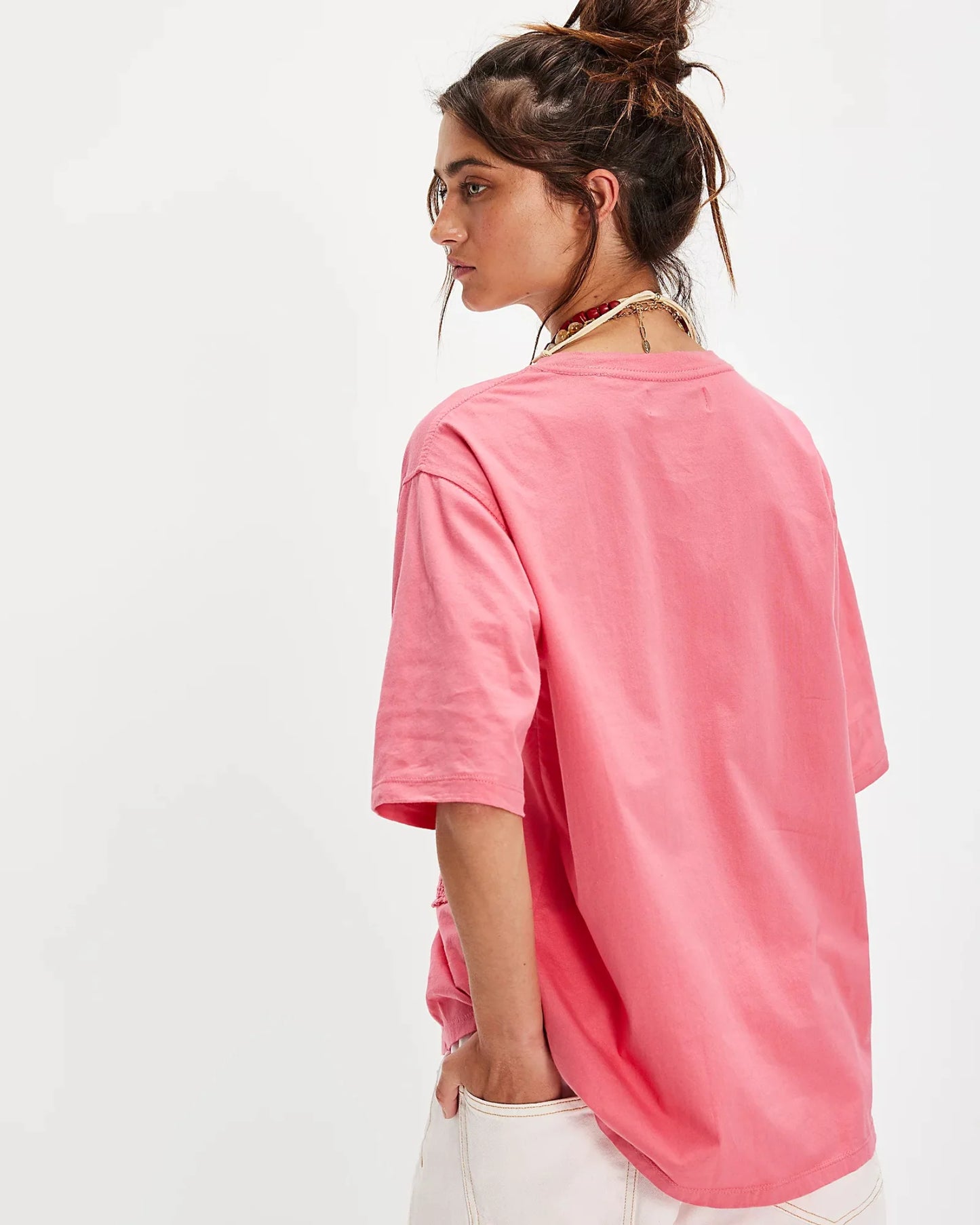 The Tales Crochet Flower Pink Tee