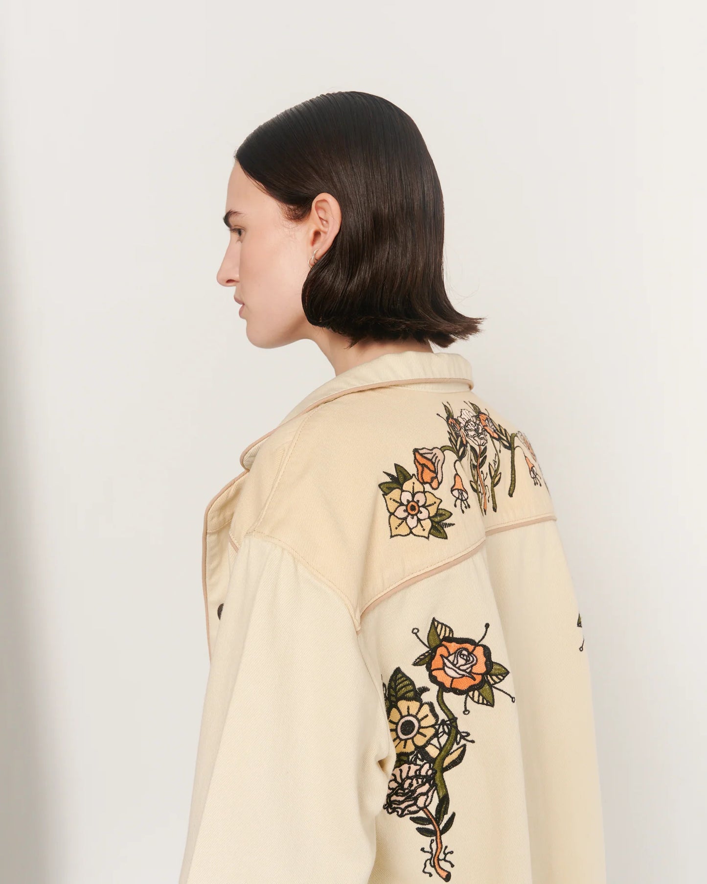 The Tales Floral Denim Overshirt Jacket