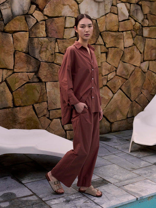 Little Lies Noosa Shirt - Chestnut